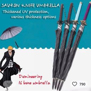 New Bleach Espada Katana Automatic Umbrella Rain Women Samurai Sword